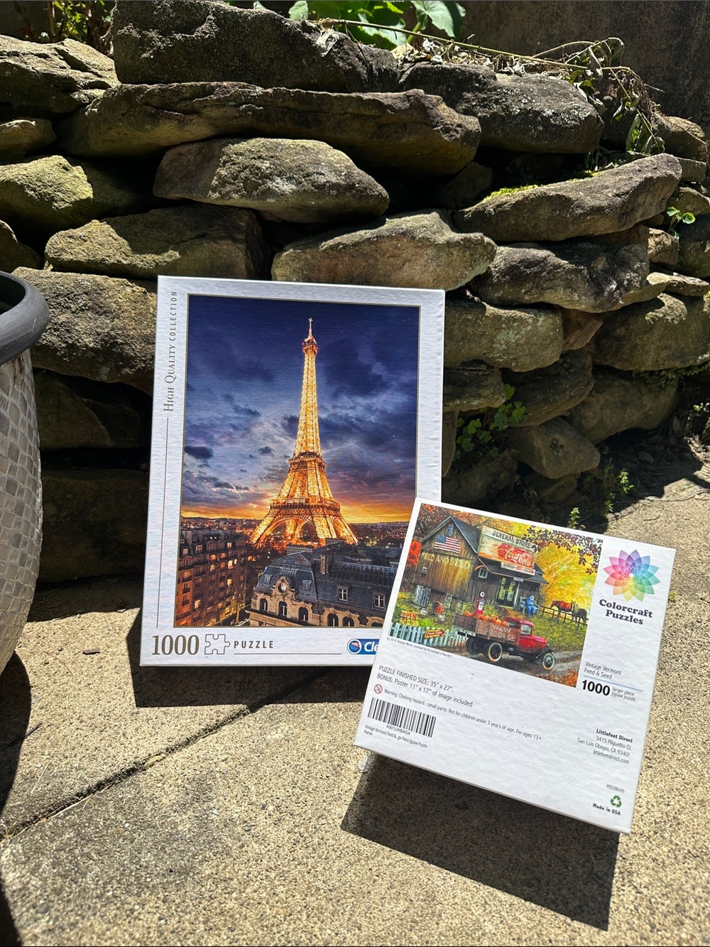 1000-Piece Paris Eiffel Tower and Country Store Jigsaw Puzzles